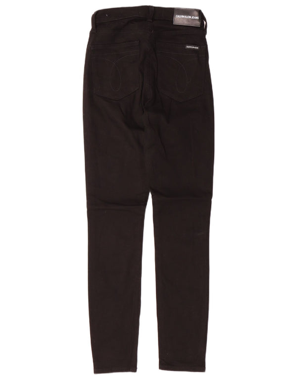 CALVIN KLEIN Ženske uske traperice visokog struka W26 L30 crni pamuk