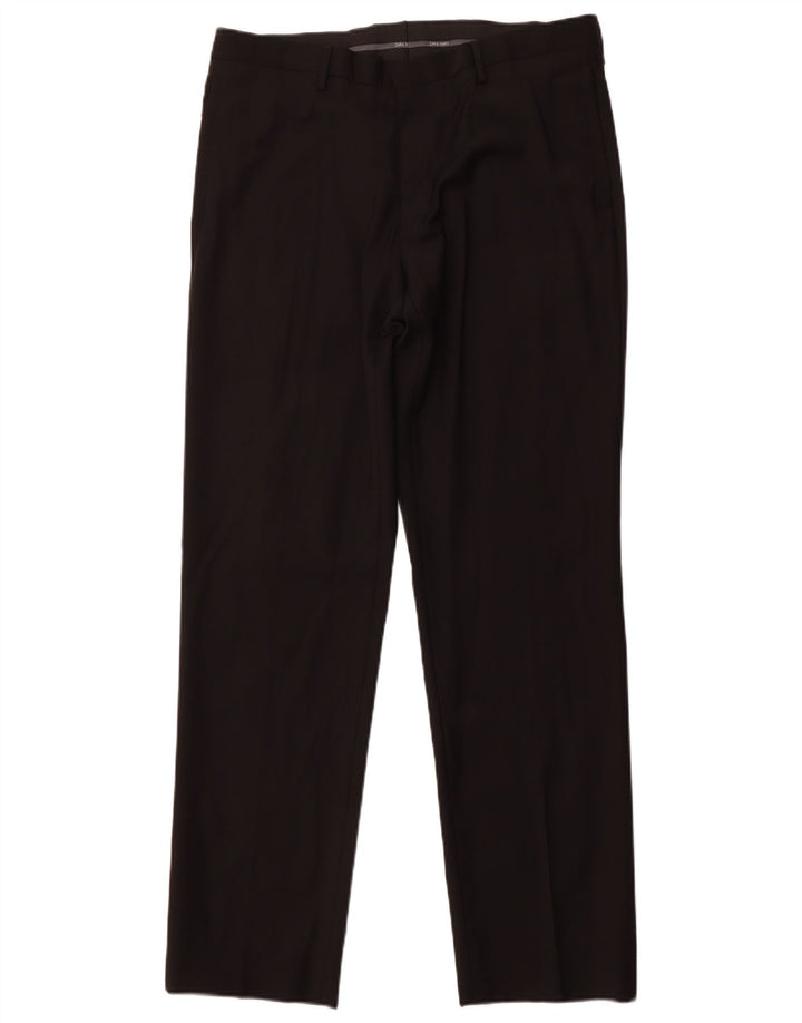 ZARA muške hlače ravnog odijela EU 44 Large W34 L31 crna vuna