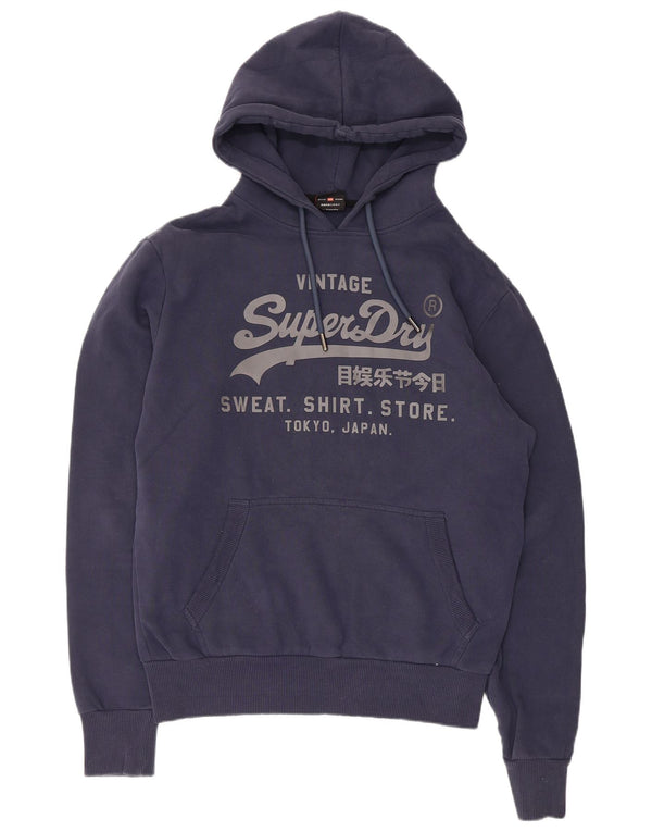Superdry muška majica s kapuljačom s kapuljačom, veliki tamnoplavi pamuk