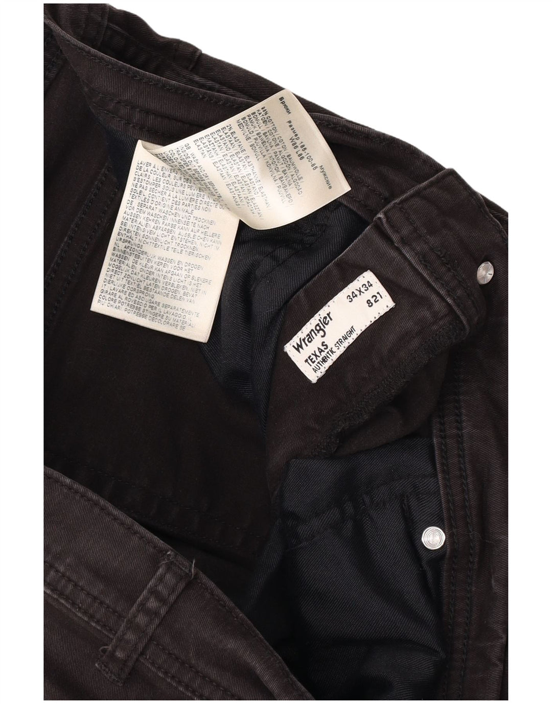 Wrangler muške teksaške ravne traperice W34 L34 sivi pamuk
