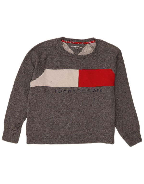 Tommy Hilfiger Ženska majica s kratkim rukavima UK 16 Large Gray Colourblock