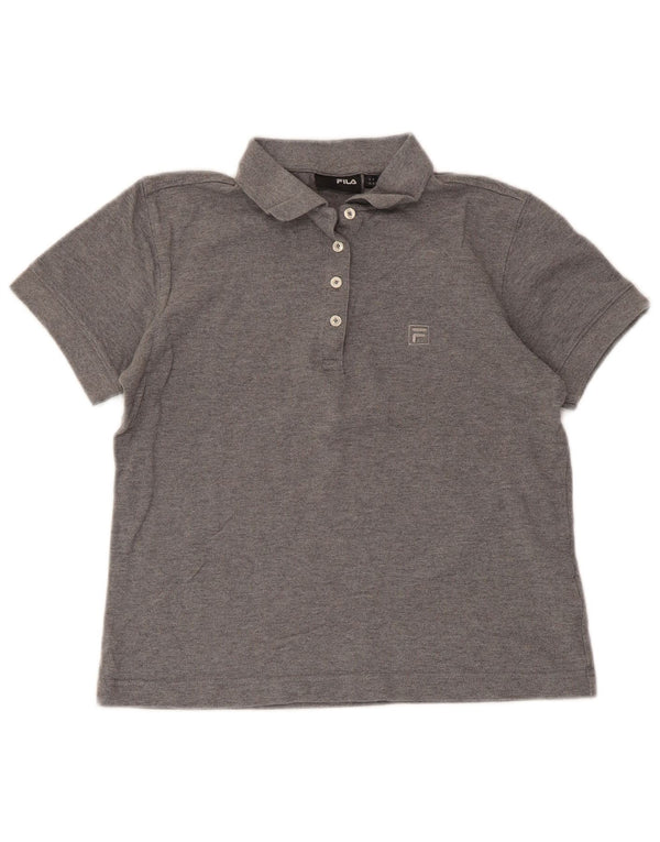 Fila ženska kratki polo majica UK 10 mali sivi flekasti pamuk