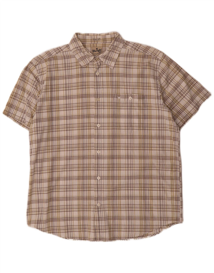 Wrangler muška majica kratkih rukava, pamuk, veliki bež karirani komad