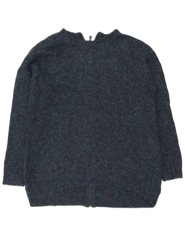 Topshop ženski prekomjerni džemper UK 10 Small Blue Flected Acrylic
