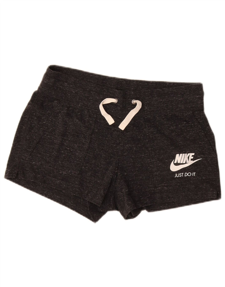 Nike ženske kratke sportske hlače s grafičkim motivima UK 14 srednje crne s mrljama