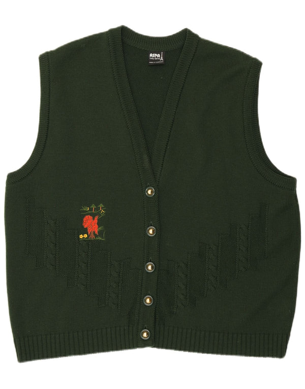 Aspa ženski grafički džemper bez rukava EU 46 XL zeleni poliakril