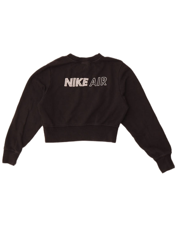 Nike Ženska Nike Air Crop Graphic Sweatshirt majica UK 14 srednje crna