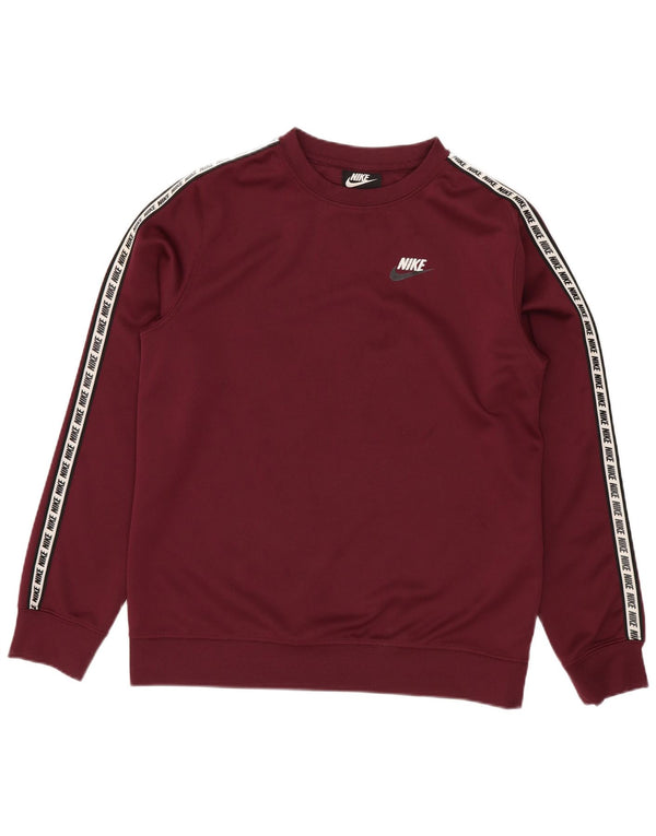 Nike Boys Graphic Sweatshirt Džemper 12-13 Years Large Maroon Colourblock