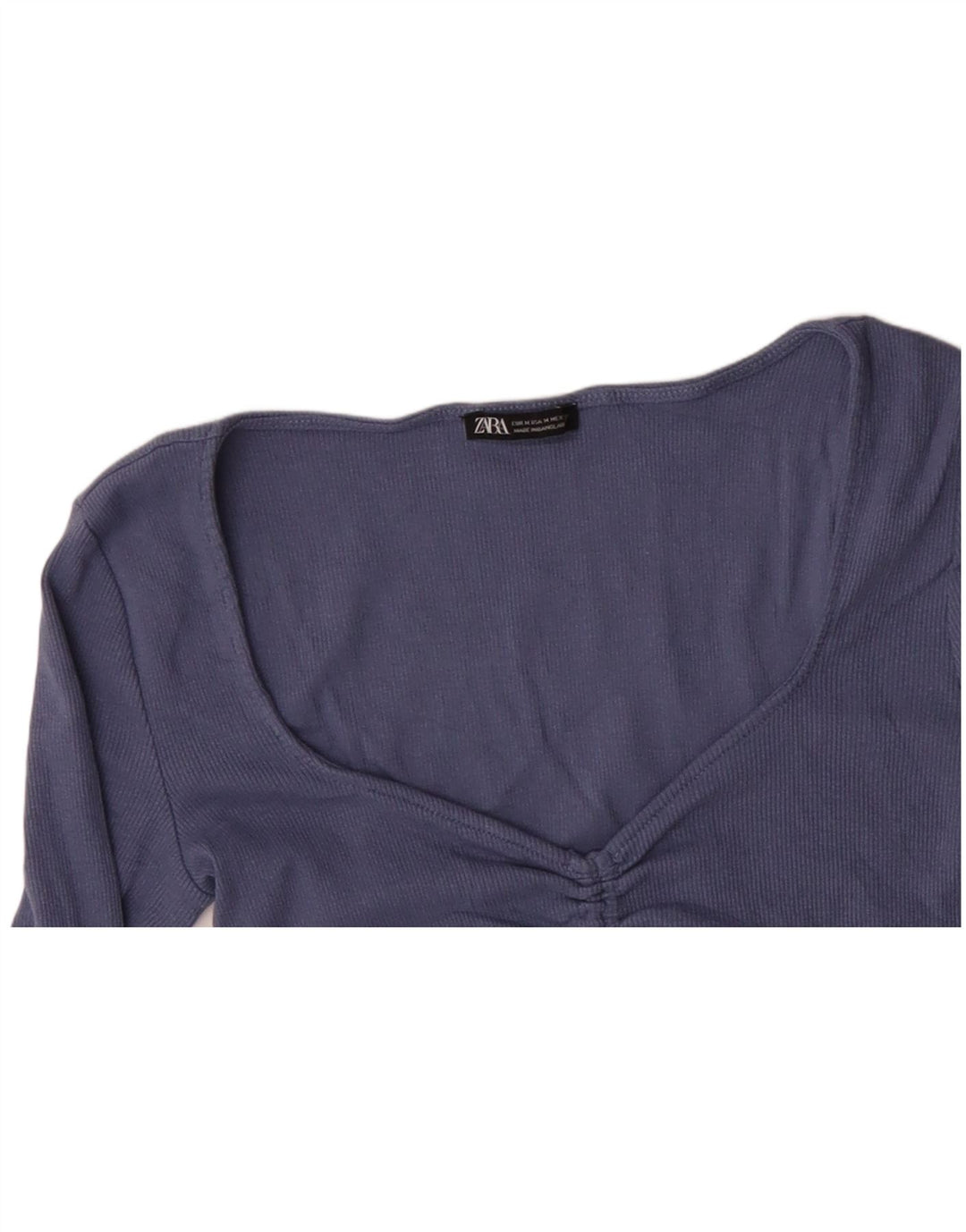 ZARA ženski kratki rukav dugih rukava UK 12 srednje plavi pamuk