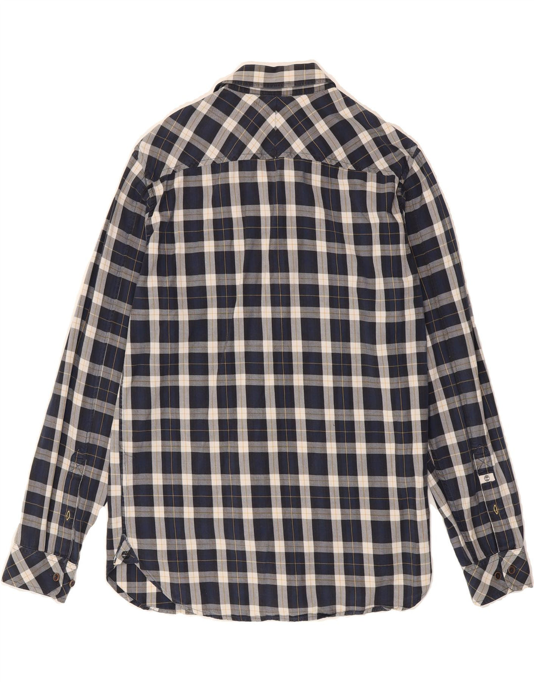 TIMBERLAND Mens Slim Fit Flannel Shirt Medium Navy Blue Check Vintage Timberland and Second-Hand Timberland from Messina Hembry 
