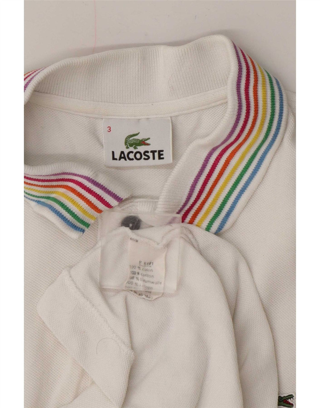 Lacoste muška polo majica veličine 3 Mala bijela pamučna