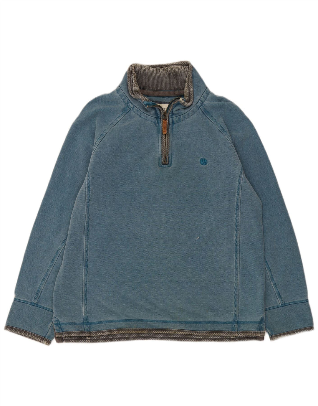 Fat Face Muška majica s izrezom i srednjim plavim pamukom