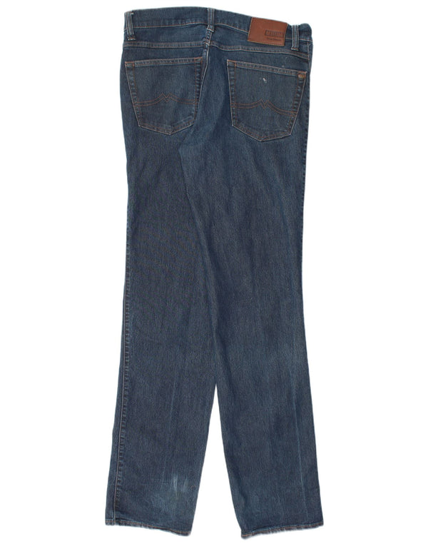 MUSTANG Mens Tramper Straight Jeans W32 L36 Mornarsko plavi pamuk