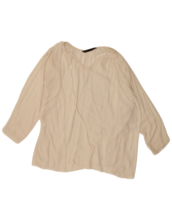 Zara ženska prevelika bluza dugih rukava UK 16 Large Off White