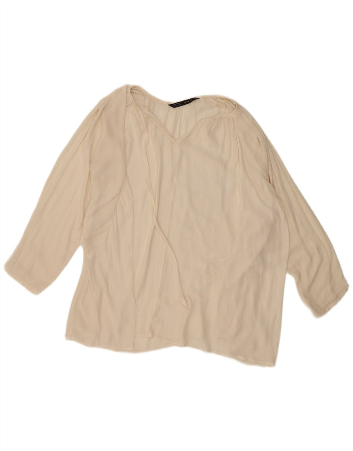 Zara ženska prevelika bluza dugih rukava UK 16 Large Off White