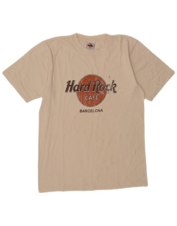 Hard Rock Cafe muška majica kratkih rukava s grafičkim motivima, srednji bež pamuk
