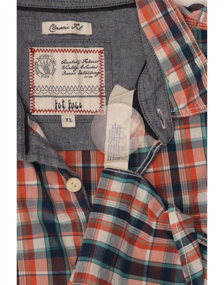 FAT FACE Muška klasična košulja kratkih rukava XL, šareni karirani pamuk