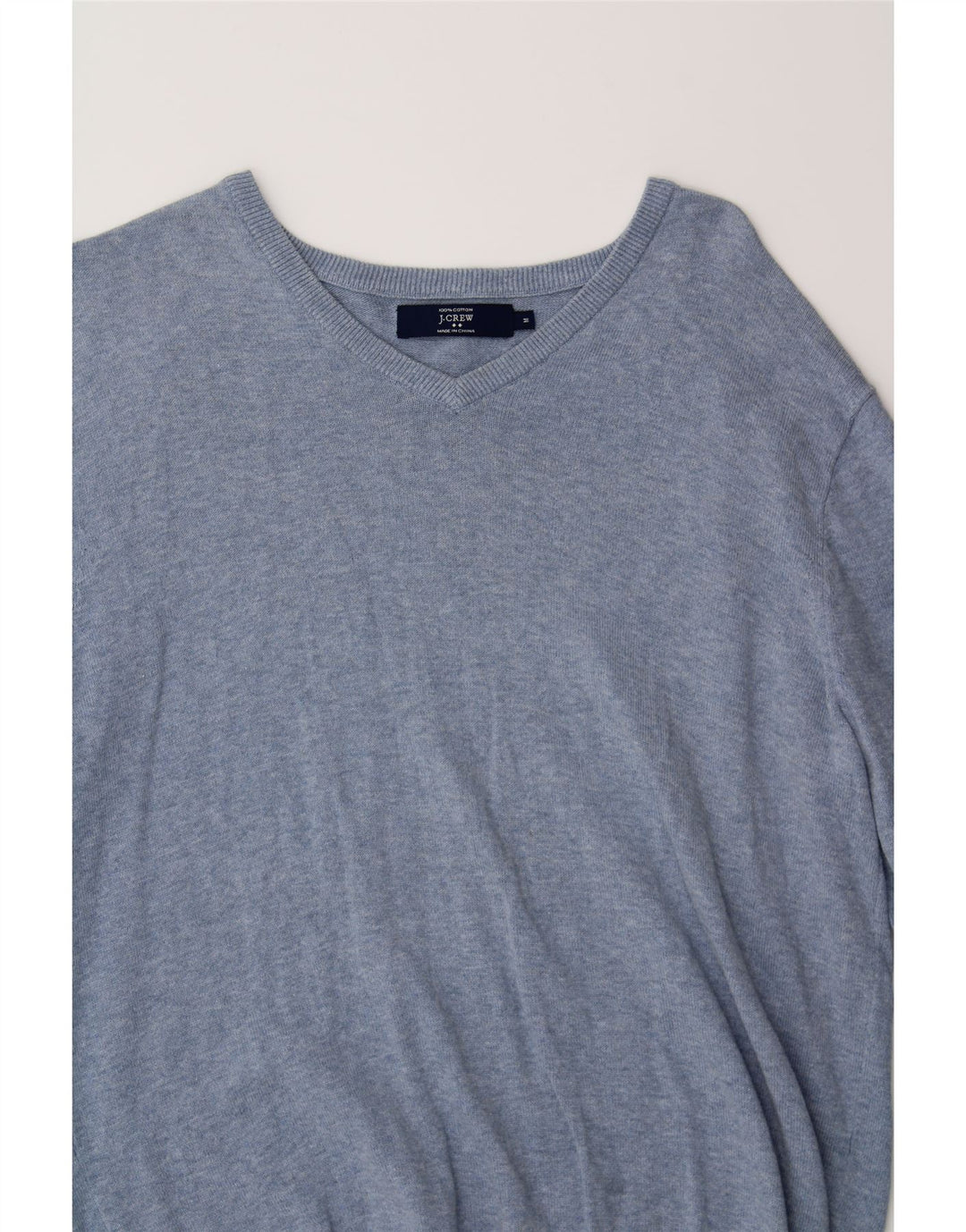 J. CREW Womens V-Neck Jumper Sweater UK 14 Medium Blue Cotton Vintage J. Crew and Second-Hand J. Crew from Messina Hembry 
