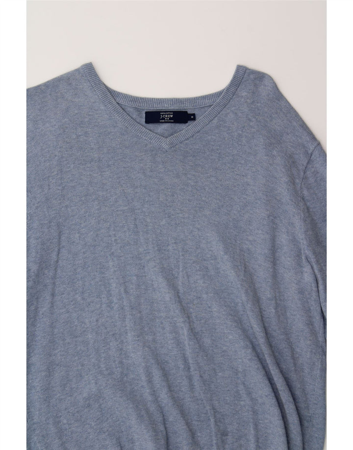 J. CREW Womens V-Neck Jumper Sweater UK 14 Medium Blue Cotton Vintage J. Crew and Second-Hand J. Crew from Messina Hembry 