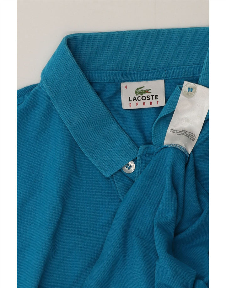 Lacoste muška polo majica veličine 4 srednje plavi pamuk