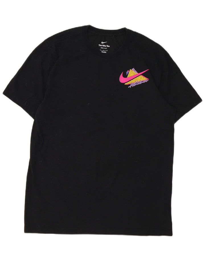 Velika crna pamučna majica Nike s grafičkim motivima