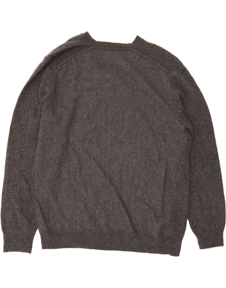 FRENCH CONNECTION Mens V-Neck Jumper Sweater XL Grey Wool Vintage French Connection and Second-Hand French Connection from Messina Hembry 