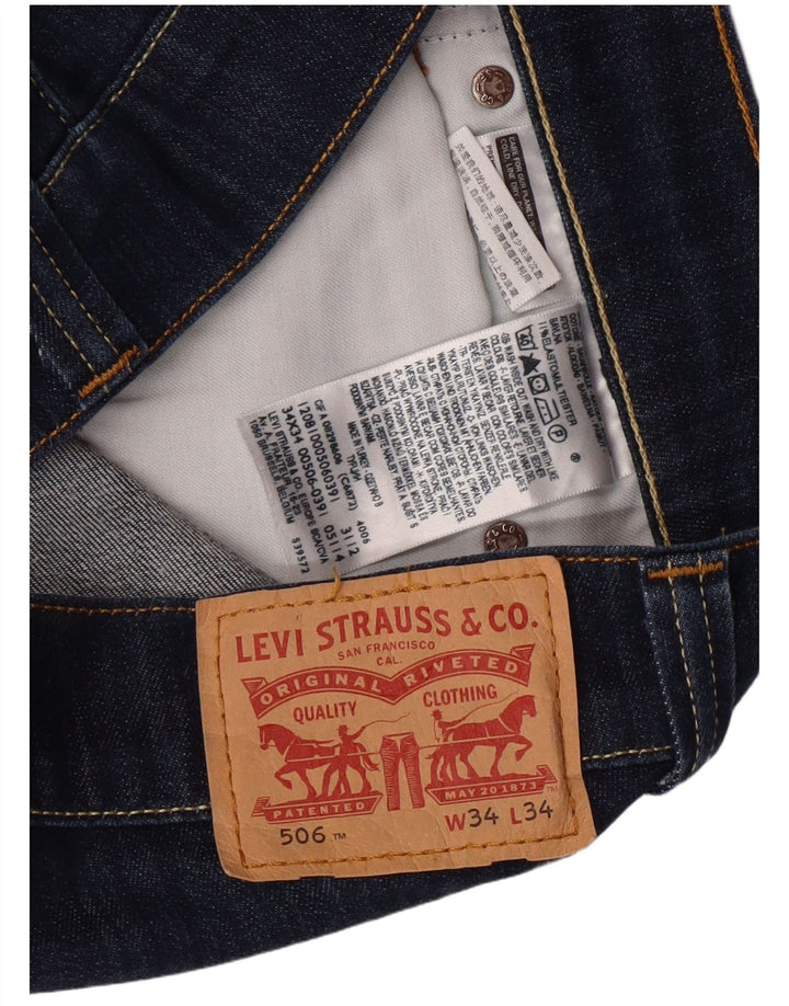 Levi's muške 506 ravne traperice W34 L34 tamnoplavi pamuk