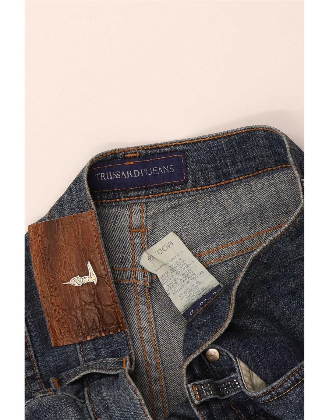 Trussardi ženske ravne traperice W27 L27 plavi pamuk