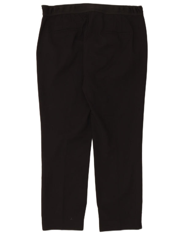 Zara ženske ravne chino hlače visokog struka 2XL W34 L28 crni pamuk