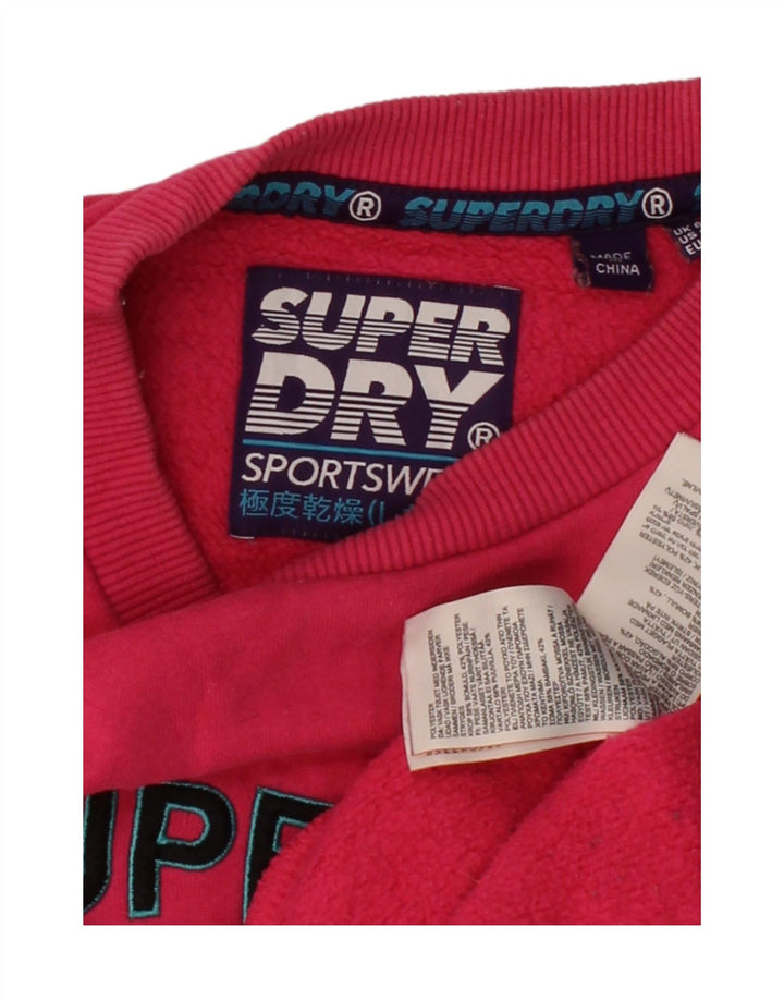 SUPERDRY Womens Oversized Graphic Sweatshirt Jumper UK 8 Small  Pink Vintage Superdry and Second-Hand Superdry from Messina Hembry 