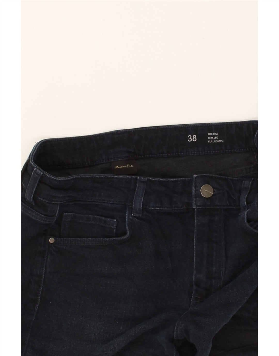 MASSIMO DUTTI Womens Mid Rise Denim Shorts EU 38 Small W30  Navy Blue Vintage Massimo Dutti and Second-Hand Massimo Dutti from Messina Hembry 