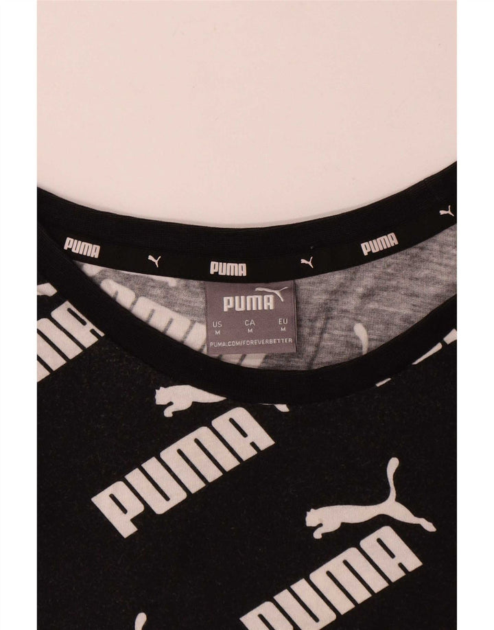 Puma muška grafička majica kratkih rukava Srednji crni pamuk