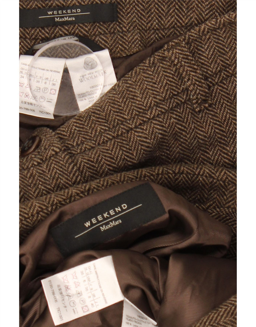 Max Mara žensko vikend dvodijelno odijelo UK 8 malo W28 L33 smeđa riblja kost