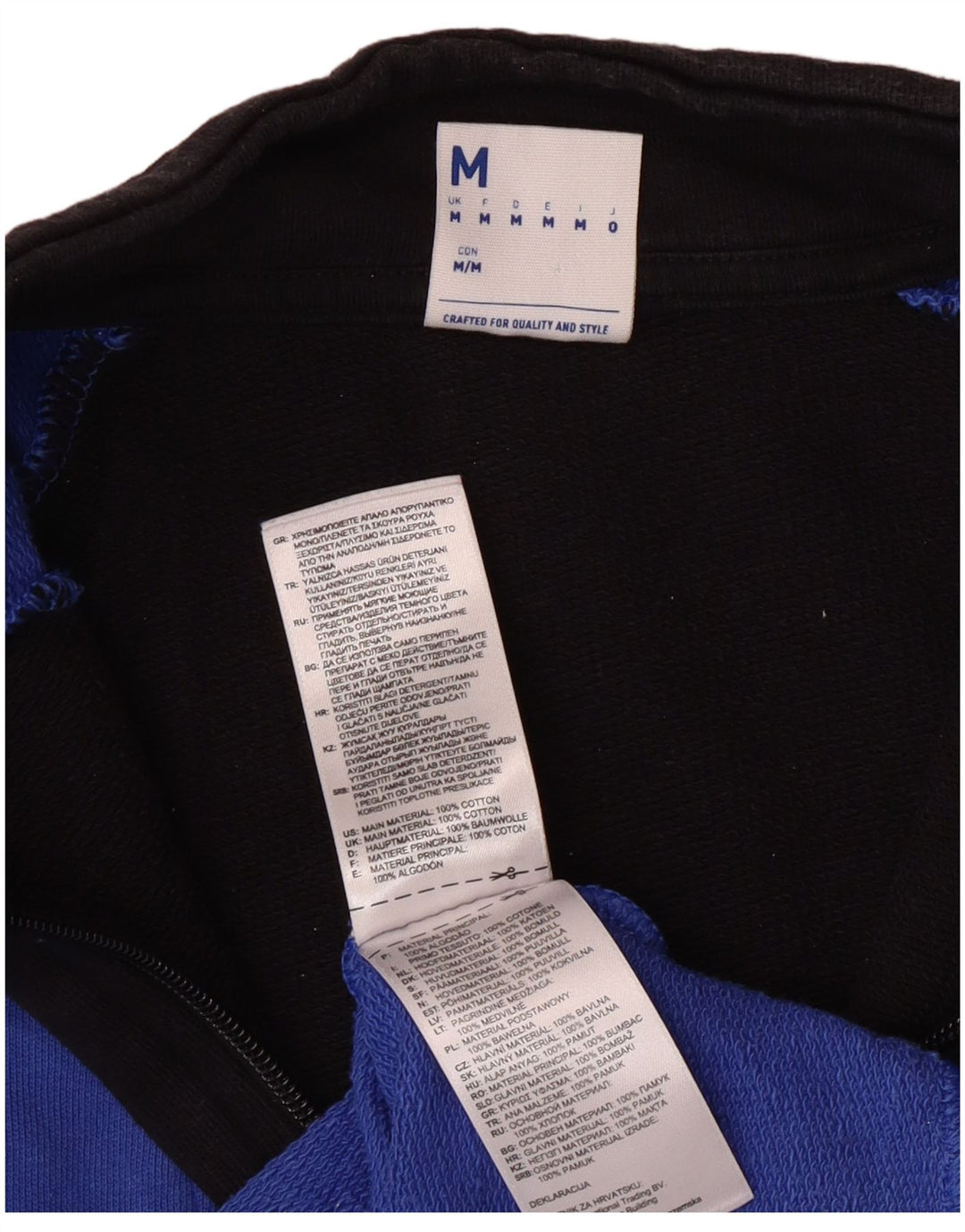 Reebok muška trenirka s 1/4 patentnim zatvaračem srednje plavi pamuk