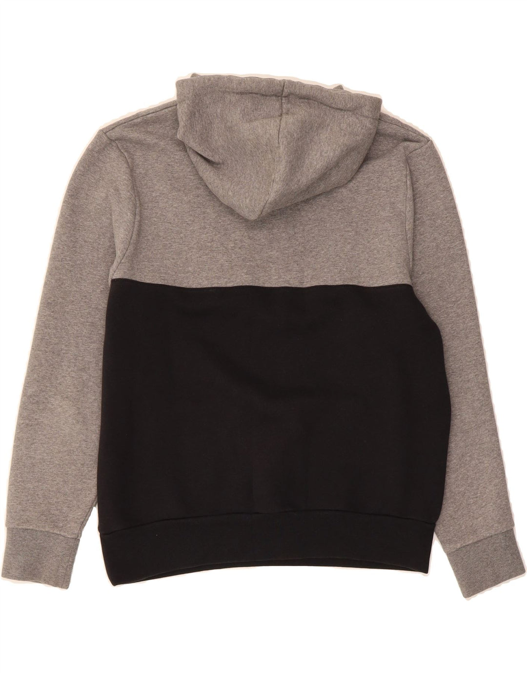 FRED PERRY Womens Oversized Hoodie Jumper UK 8 Small Grey Colourblock Vintage Fred Perry and Second-Hand Fred Perry from Messina Hembry 