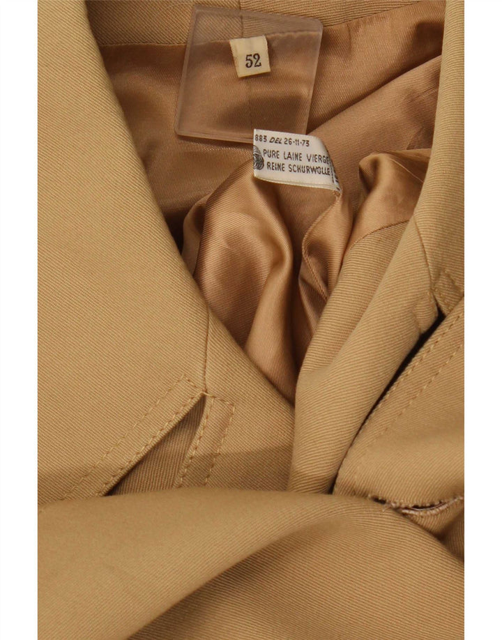 Vintage ženski trenč kaput IT 52 2XL bež vuna