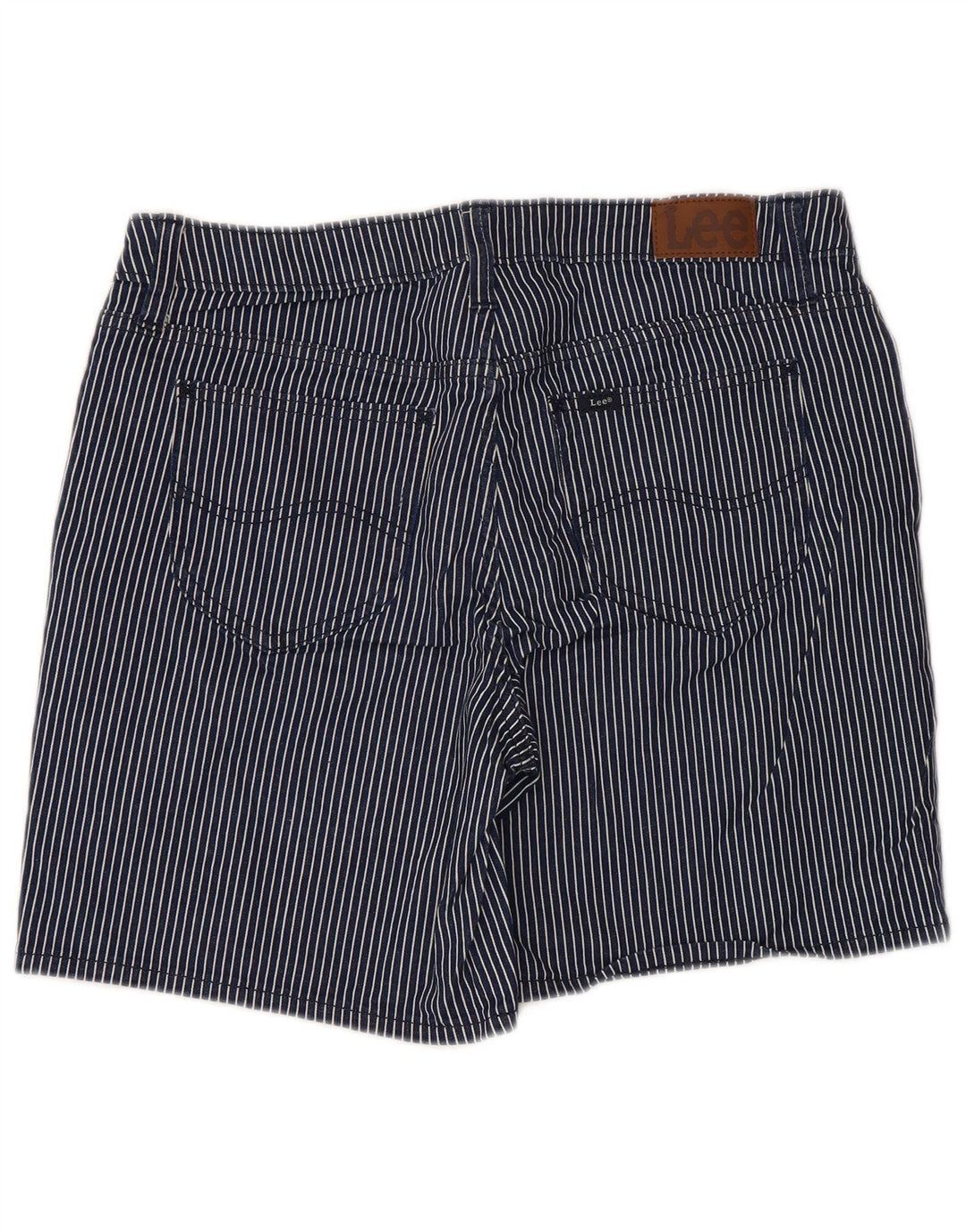 Lee ženske kratke kratke hlače srednjeg rasta regularnog kroja W34 velike tamnoplave na pruge