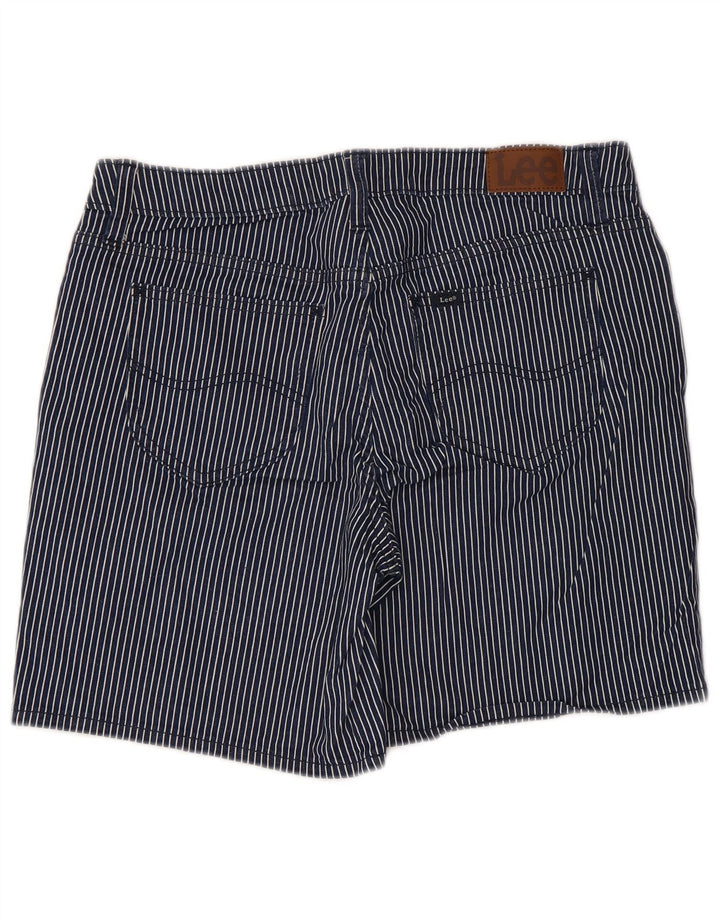 Lee ženske kratke kratke hlače srednjeg rasta regularnog kroja W34 velike tamnoplave na pruge