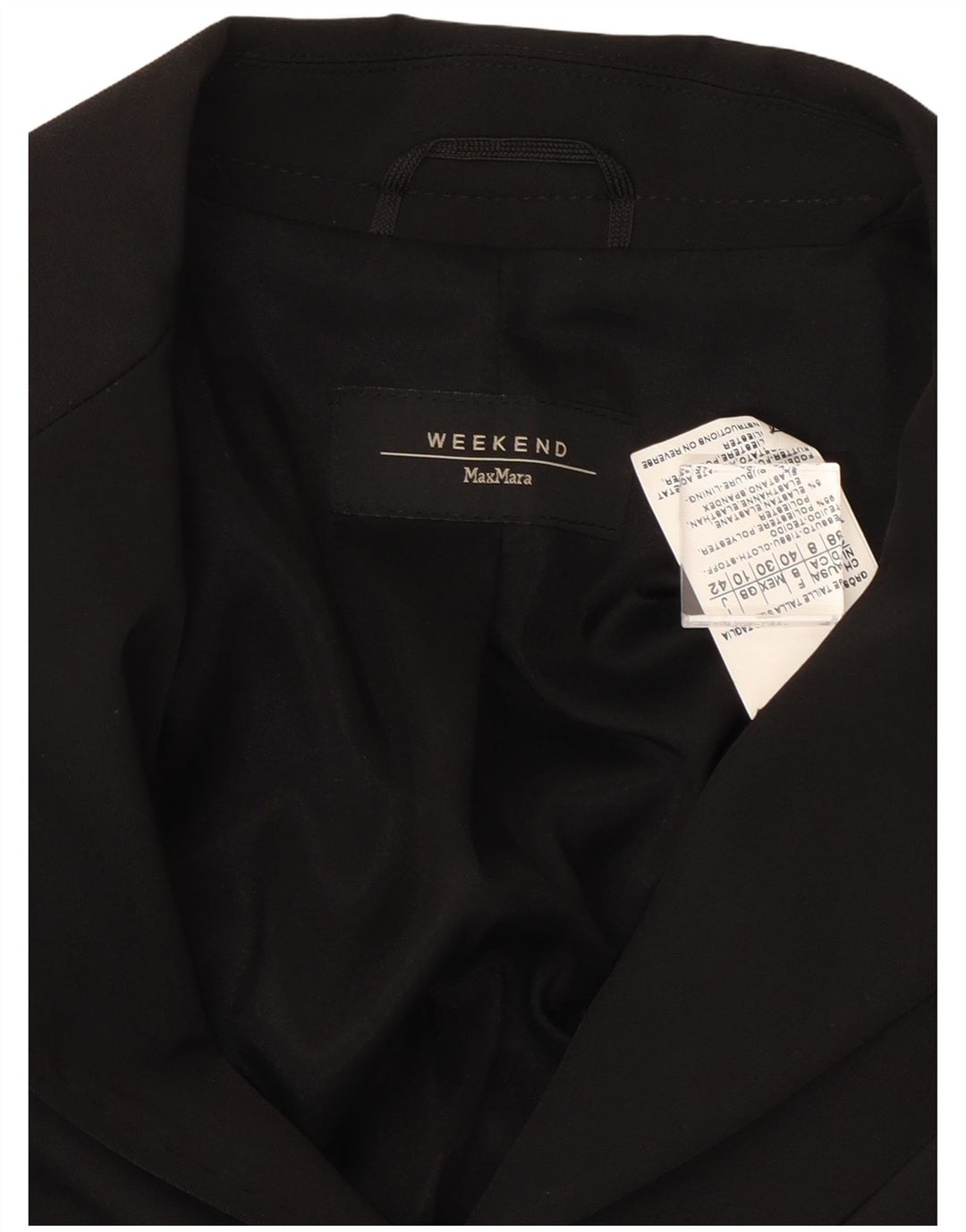 Max Mara ženska vikend jakna s 3 gumba UK 10 mali crni poliester