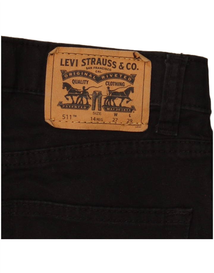 LEVI'S Boys 511 uske traperice 13-14 godina W27 L29 crni pamuk