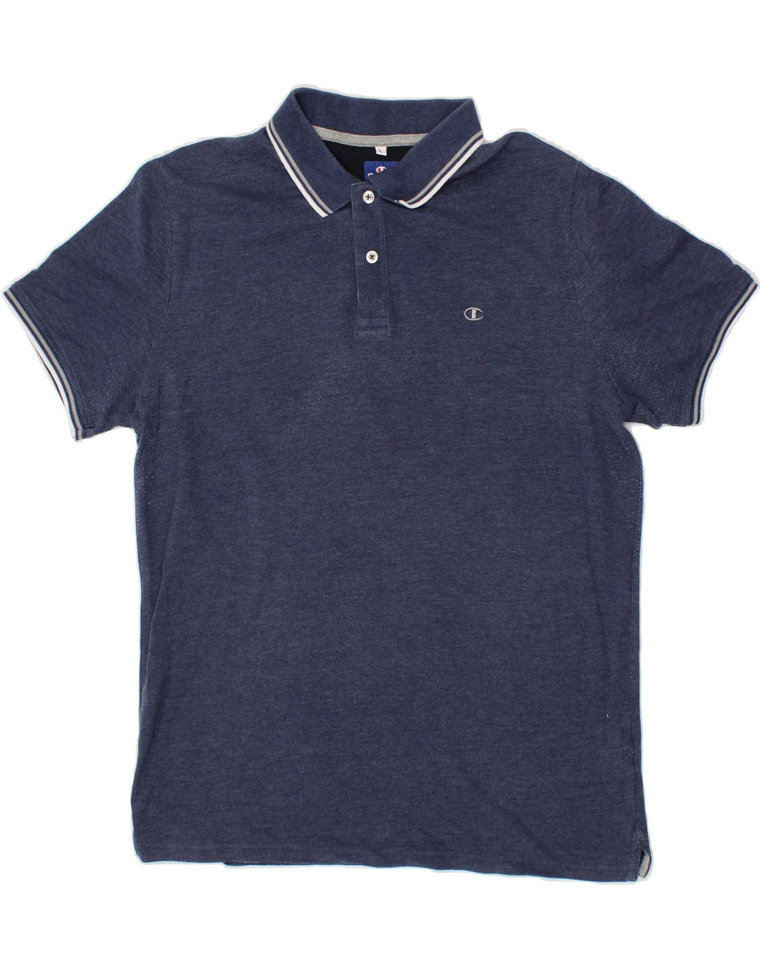 CHAMPION Mens Polo Shirt Large Navy Blue Cotton Vintage Champion and Second-Hand Champion from Messina Hembry 