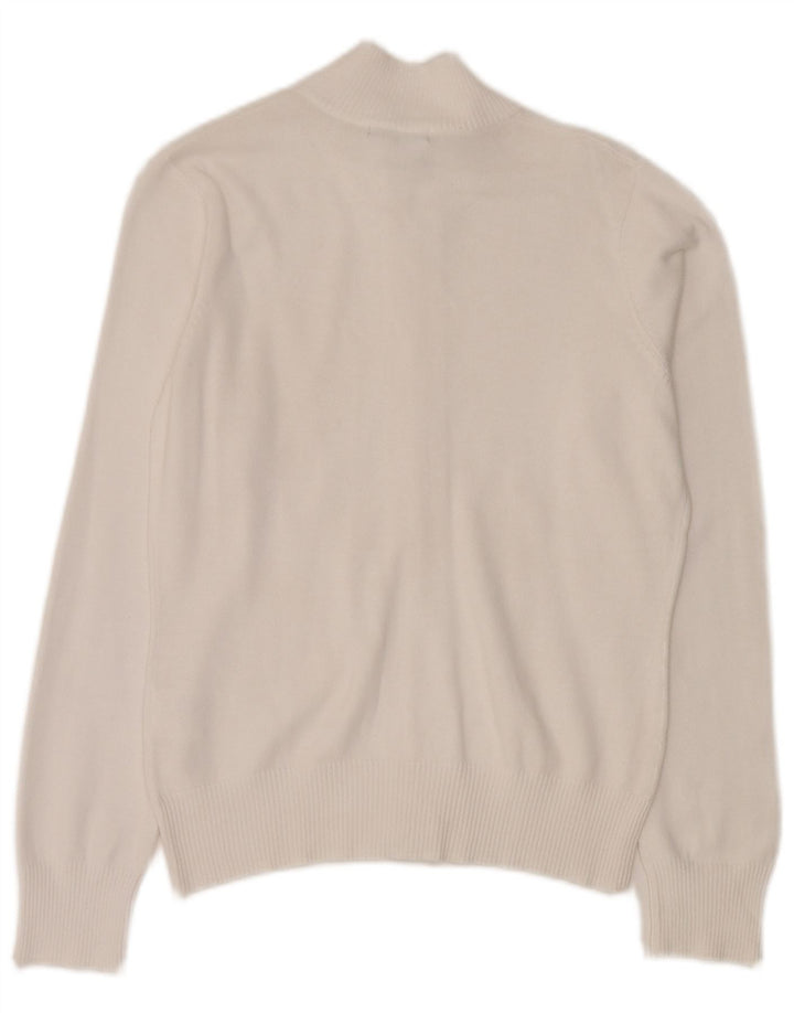 Sergio Tacchini ženski kardigan džemper IT 44 Srednje bijeli pamuk