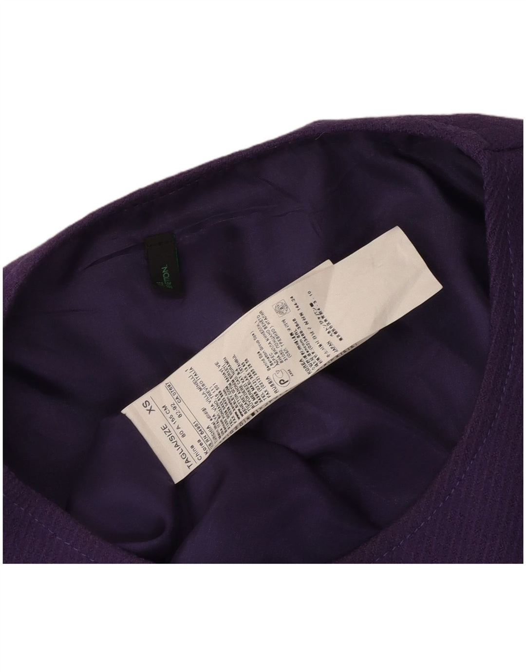 BENETTON ženska plašt haljina bez rukava UK 6 XS Ljubičasta djevičanska vuna