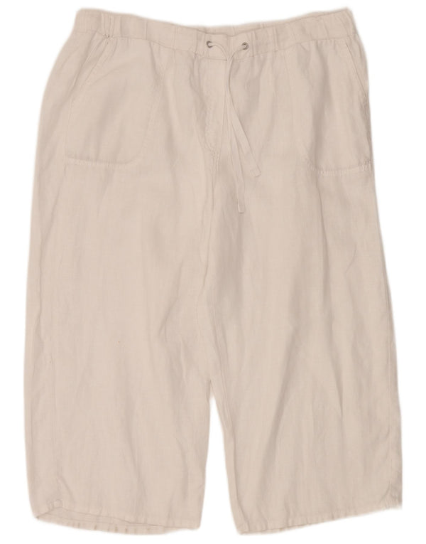 Marks & Spencer ženske Capri hlače visokog struka UK 16 Large W36 L21 Bijele