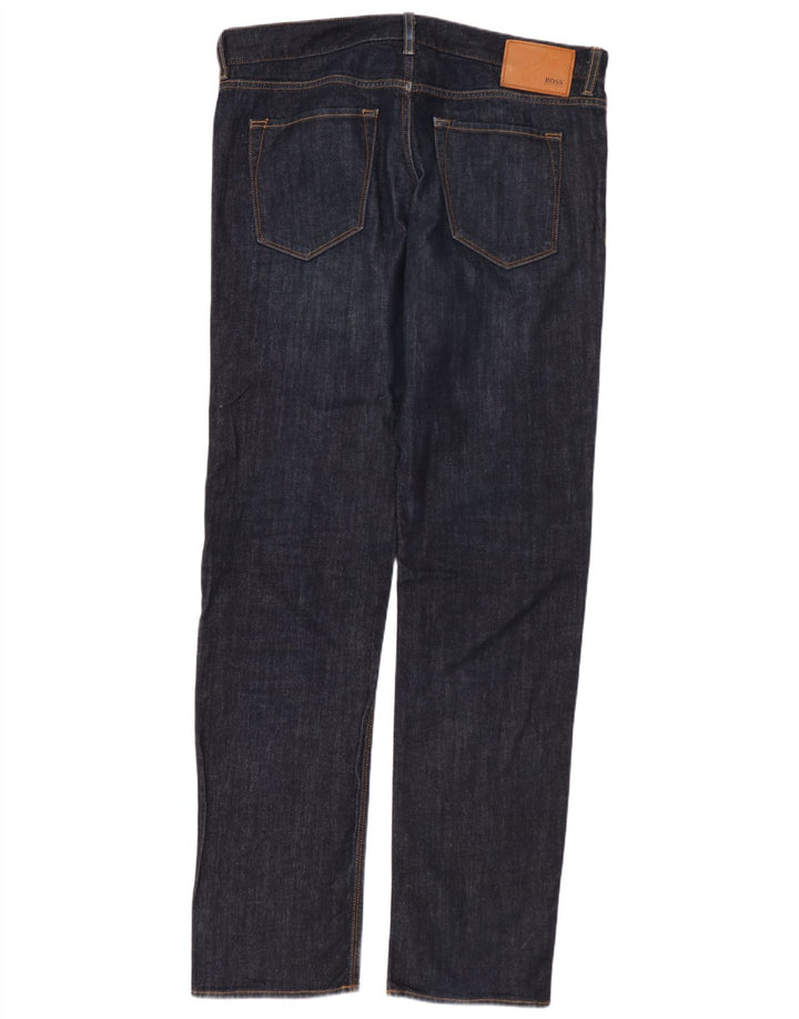 HUGO BOSS Muške ravne traperice W34 L34 tamnoplavi pamuk