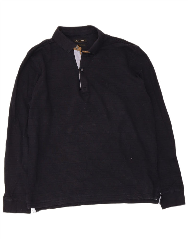Massimo Dutti muška polo majica dugih rukava Srednje tamnoplavi pamuk