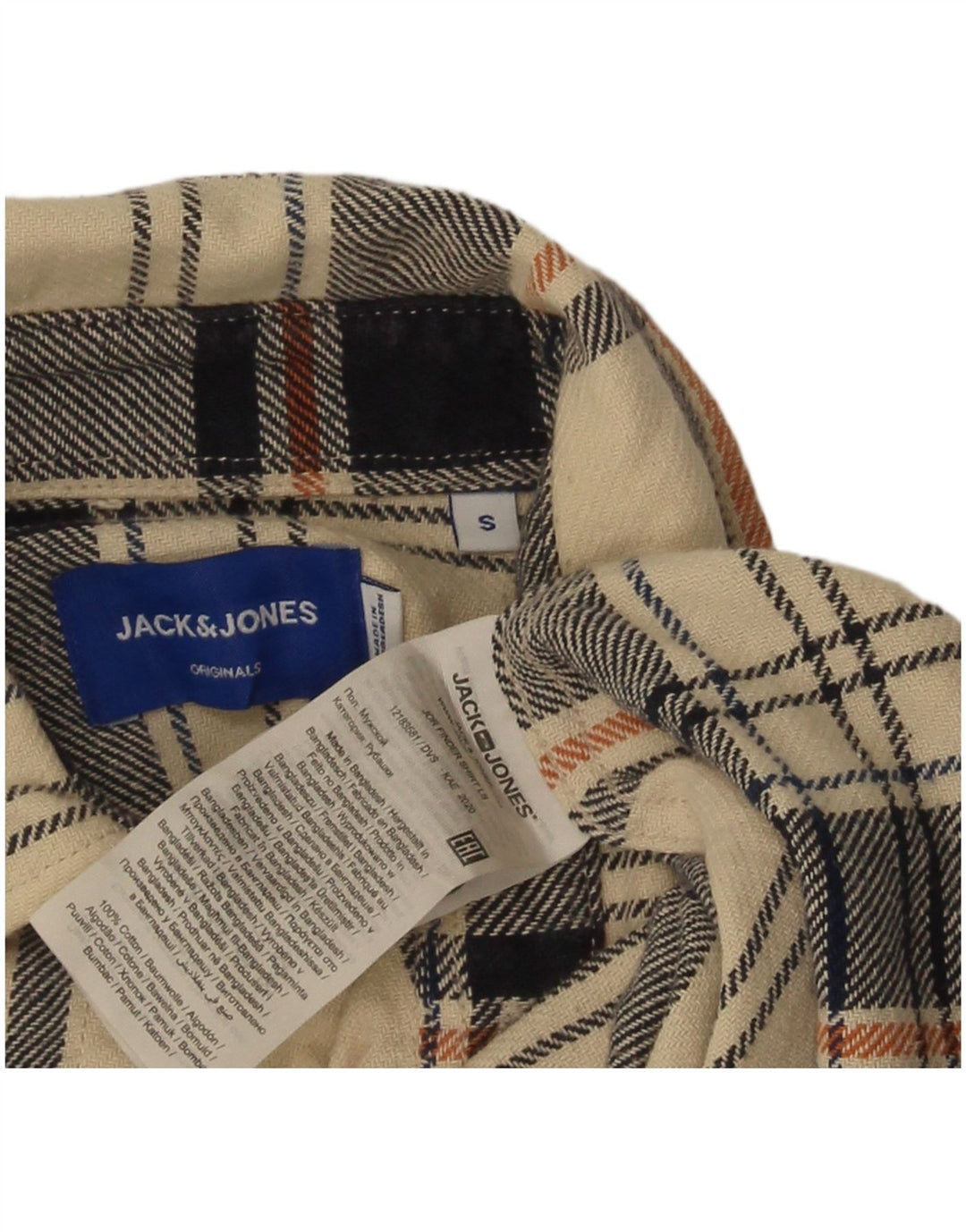 Jack & Jones muška flanelska košulja standardnog kroja, mali bež karirani pamuk