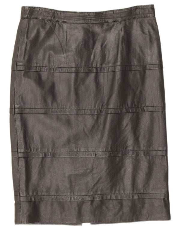 Vintage ženska kožna suknja visokog struka IT 50 XL W32 crna