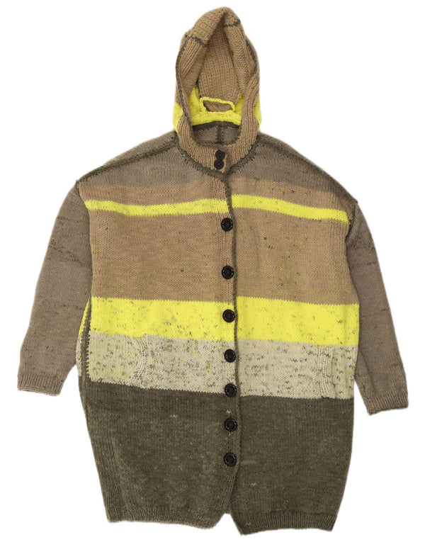 Vintage ženski prekomjerni dugi kardigan džemper UK 20 2XL Višebojni