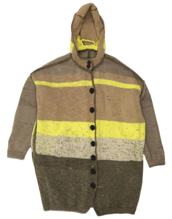 Vintage ženski prekomjerni dugi kardigan džemper UK 20 2XL Višebojni